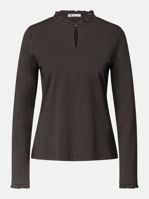 Street One Basic Langarmshirt mit Rüschen bei Robert Ley