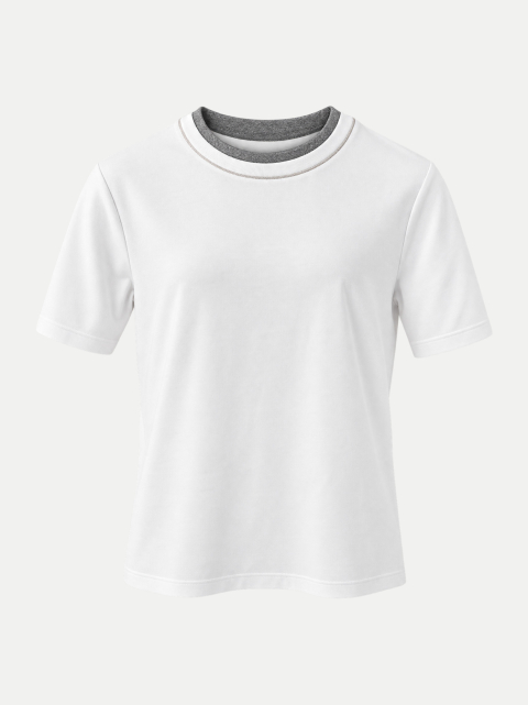 Peserico T-Shirt mit Akzent-Kragen bei Robert Ley