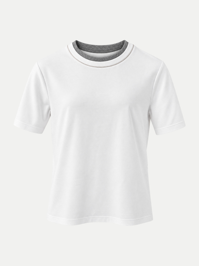 Peserico T-Shirt mit Akzent-Kragen bei Robert Ley