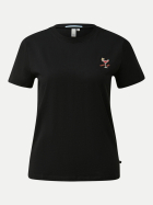 Q/S designed by T-Shirt mit Herz-Stickerei 99D0-GREY/BLACK bei Robert Ley