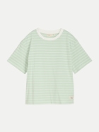 Tom Tailor Denim Boxy-Fit T-Shirt 39821-matcha green irregular stripe bei Robert Ley