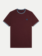 FRED PERRY T-Shirt mit Doppelstreifen z63-oxbld/ecr/crtblu bei Robert Ley