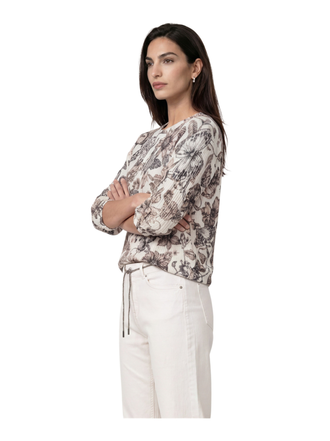 Monari Strickpullover mit Blumenmuster bei Robert Ley