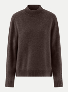 Fynch-Hatton Wollpullover mit Stehkragen und Knopfdetails am Ärmel 896-ESPRESSO bei Robert Ley