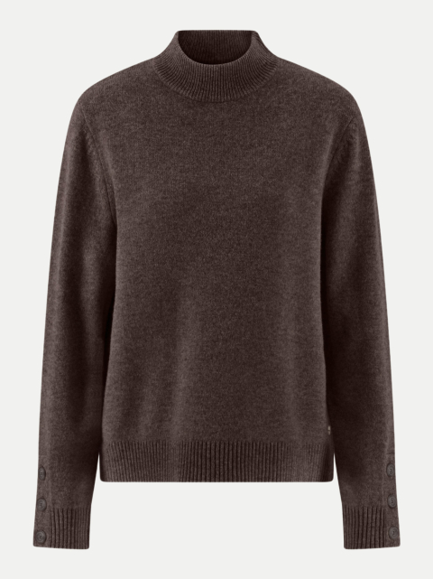 Fynch-Hatton Wollpullover mit Stehkragen und Knopfdetails am Ärmel bei Robert Ley