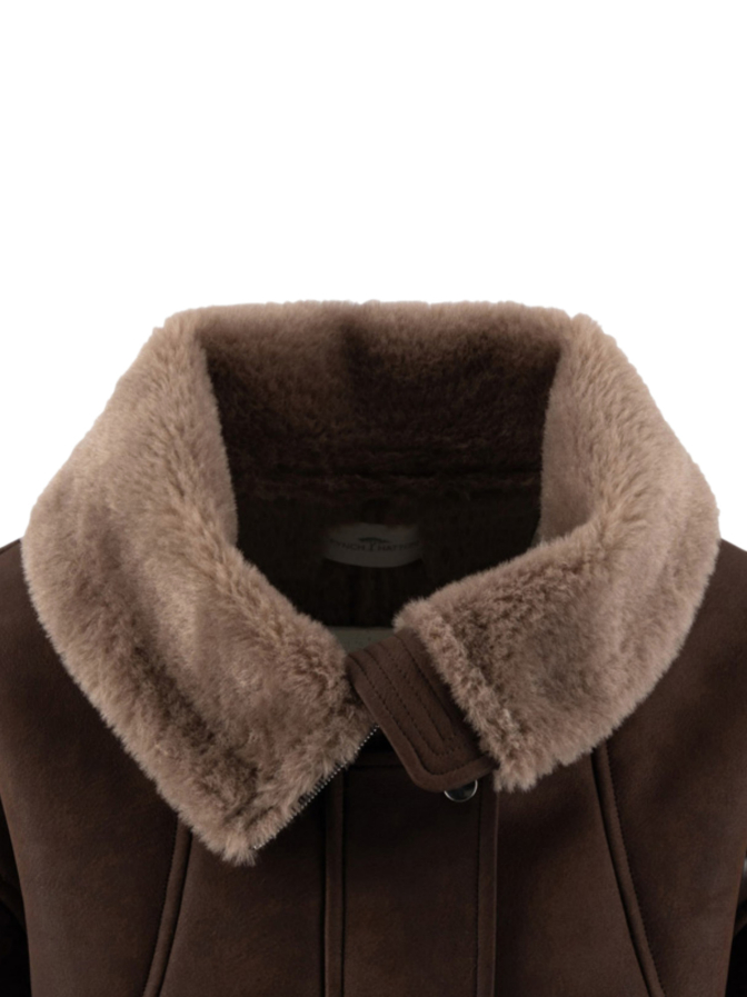Fynch-Hatton Aviator-Jacke in Wildlederoptik mit Teddykragen bei Robert Ley