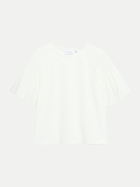 Comma T-Shirt mit Smok-Detail 0120-WHITE bei Robert Ley