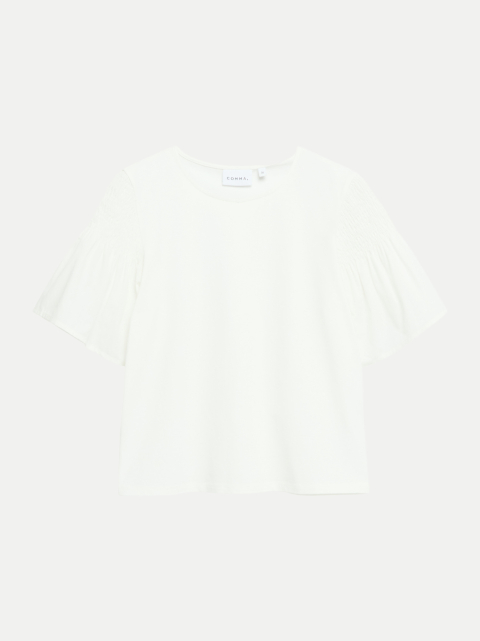Comma T-Shirt mit Smok-Detail bei Robert Ley