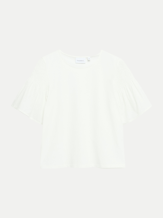 Comma T-Shirt mit Smok-Detail bei Robert Ley