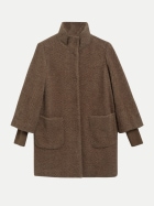 s.Oliver BLACK LABEL Mantel mit Fischgrätmuster und Stehkragen 89Q1-BROWN bei Robert Ley
