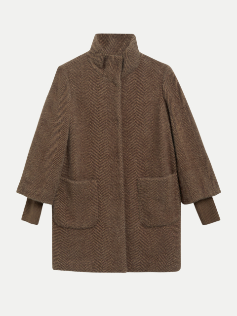 s.Oliver BLACK LABEL Mantel mit Fischgrätmuster und Stehkragen bei Robert Ley