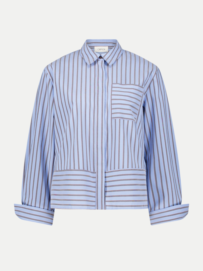 Cartoon Bluse Gestreift mit Brusttasche bei Robert Ley