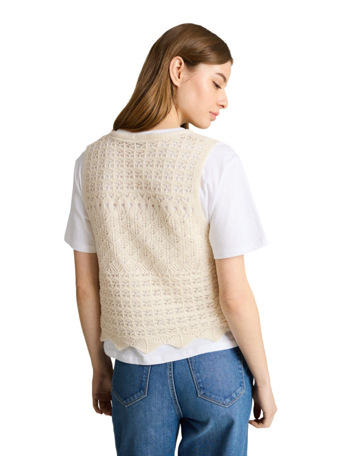Tom Tailor Denim Gestrickte Weste mit Schleifen bei Robert Ley