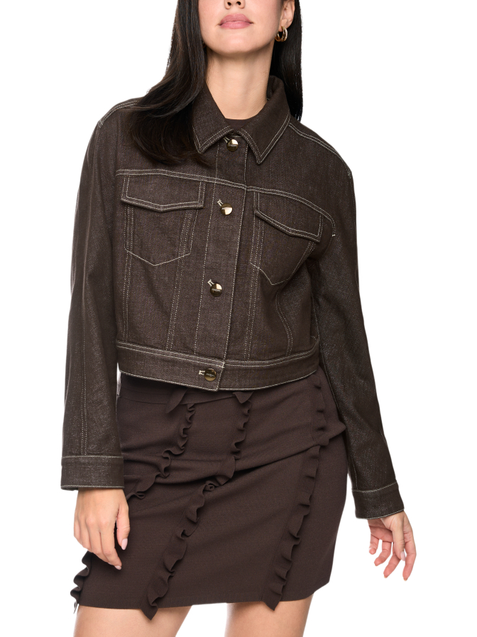 Marc Cain Kurze Jeansjacke mit Lurexgarn bei Robert Ley