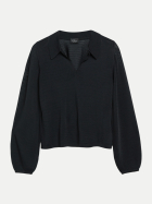 s.Oliver BLACK LABEL Strickpullover mit Umlegekragen 9999-GREY/BLACK bei Robert Ley