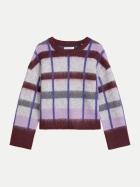 Marc O'Polo DENIM Jacquard-Pullover oversize aus kuscheligem Schurwolle-Mohairwolle-Mix 6063-Dark Purple_Multi_01 bei Robert Ley