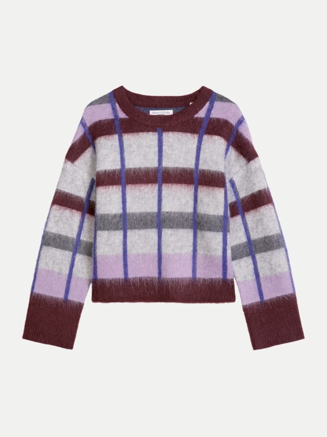 Marc O'Polo DENIM Jacquard-Pullover oversize aus kuscheligem Schurwolle-Mohairwolle-Mix bei Robert Ley
