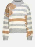 Monari Strickpullover mit Streifenmuster 849-light grey melange bei Robert Ley