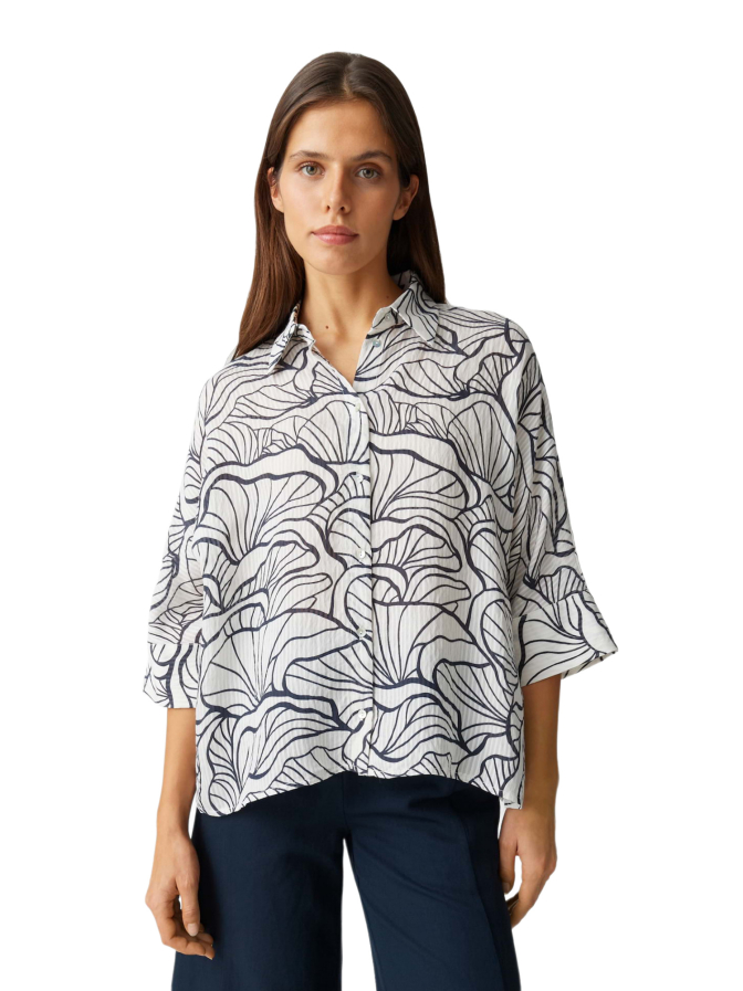 Opus Printbluse Fashell mit Webstreifen bei Robert Ley
