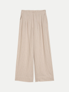 Tom Tailor Denim Wide- Leg Hose mit Leinenanteil 39493-beige black vertical stripe bei Robert Ley