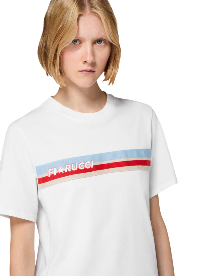 Fiorucci T-Shirt mit Logo Streifenmuster bei Robert Ley