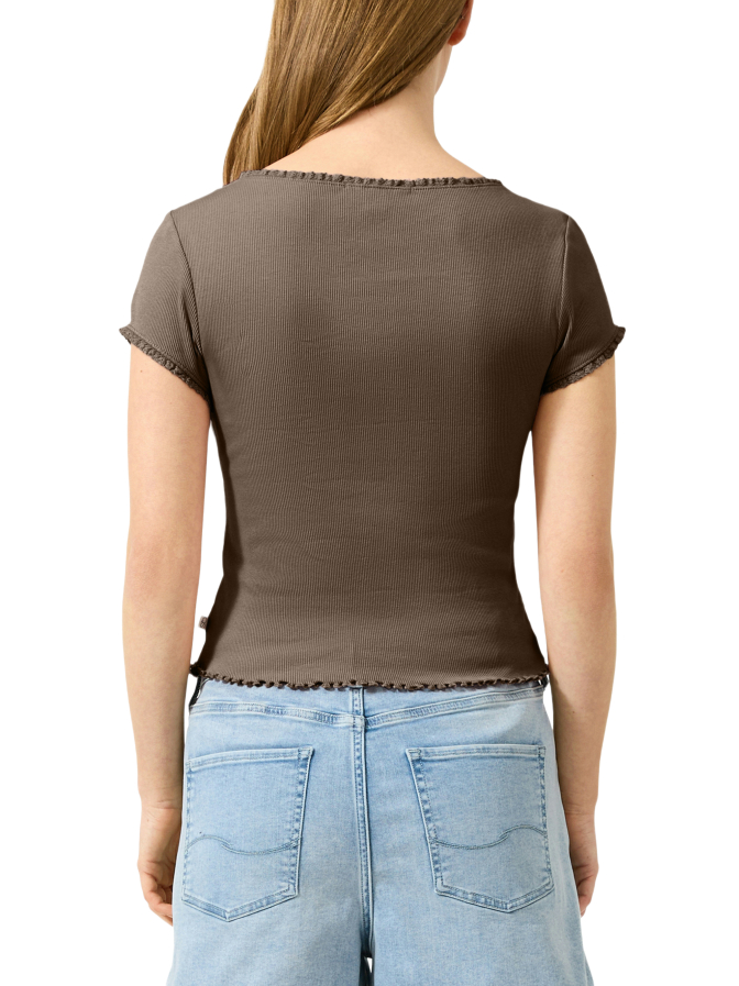 Q/S designed by Rippshirt mit Spitzenkante bei Robert Ley