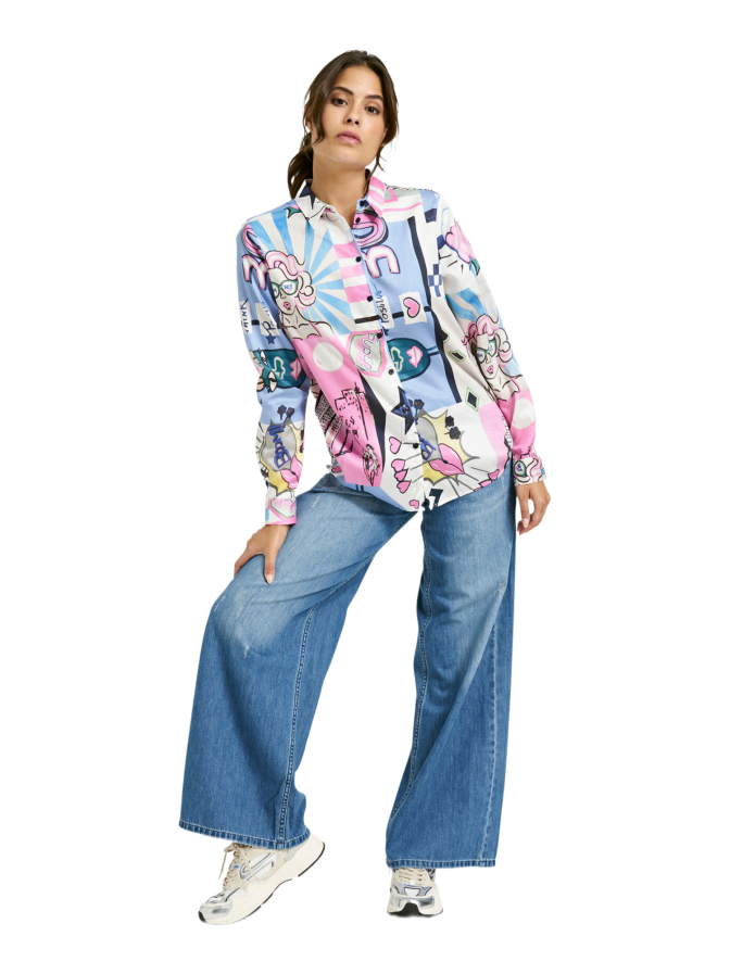 Milano Italy Bluse mit Kunstprint bei Robert Ley