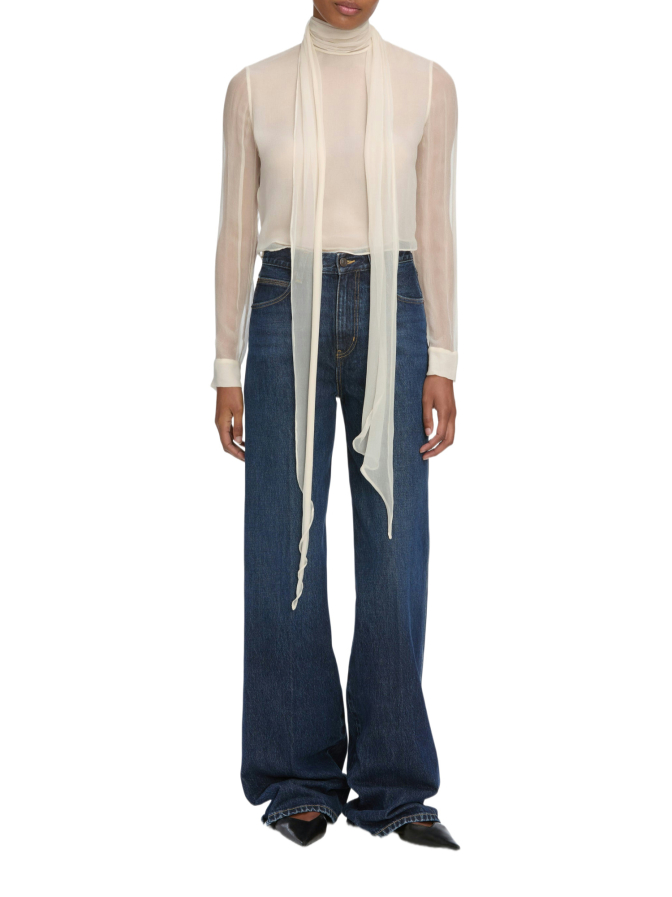 Frame Seidenbluse mit Kaschmirkragen bei Robert Ley