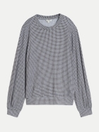 Tom Tailor Casual Langarmshirt mit Allover-Print 41450-brown dot on blue melange bei Robert Ley