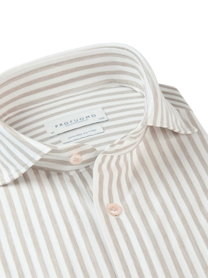 PROFUOMO Gestreiftes Japanese-Knitted-Hemd bei Robert Ley
