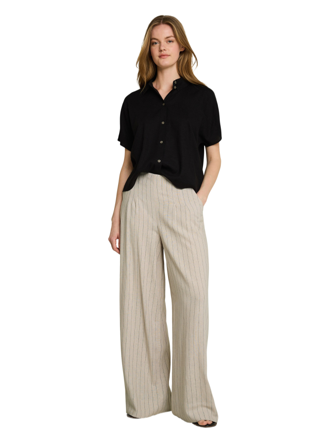 Tom Tailor Denim Wide- Leg Hose mit Leinenanteil bei Robert Ley