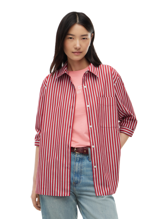 Tommy Hilfiger Oversized Hemdbluse mit Streifen bei Robert Ley