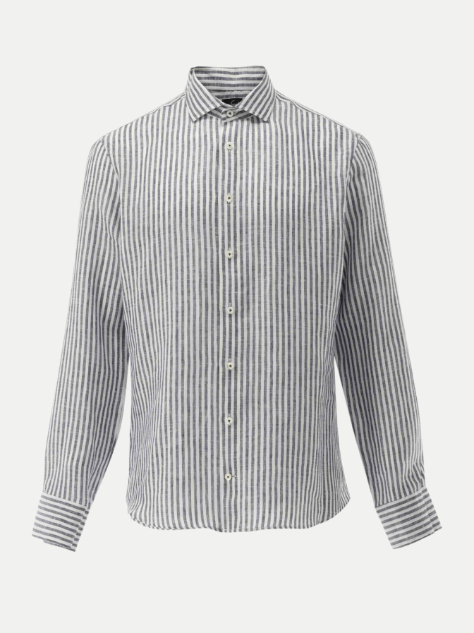 van Laack Gestreiftes Leinenhemd bei Robert Ley