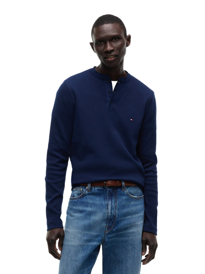 Tommy Hilfiger Sweatshirt mit Henley-Kragen bei Robert Ley