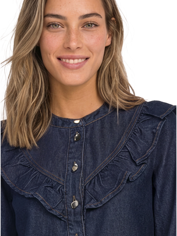 Street One Jeansbluse mit Rüschen-Details bei Robert Ley