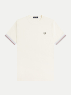 Fred Perry T-Shirt mit Kontrast-Bündchen s64-ecru bei Robert Ley