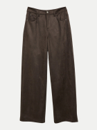 Comma Wide-Leg Hose in Velourslederoptik 8940-BROWN bei Robert Ley