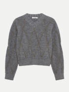 Dorothee Schumacher Pullover BOLD STRUCTURES mit Argyle-Stickerei 968-grey melange bei Robert Ley