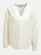 Milano Italy Bluse mit V-Ausschnitt 1104-OFFWHITE PRINT bei Robert Ley