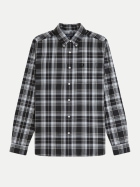 Fred Perry Gebürstetes Hemd mit Schottenkaro 948-charcoalmarl bei Robert Ley
