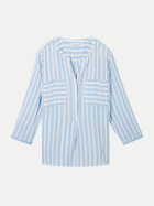 Tom Tailor Casual Bluse 35221-offwhite blue vertical stripe bei Robert Ley