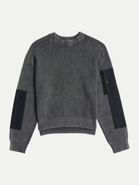 G-STAR RAW Grobstrickpullover mit Ärmel-Patches bei Robert Ley