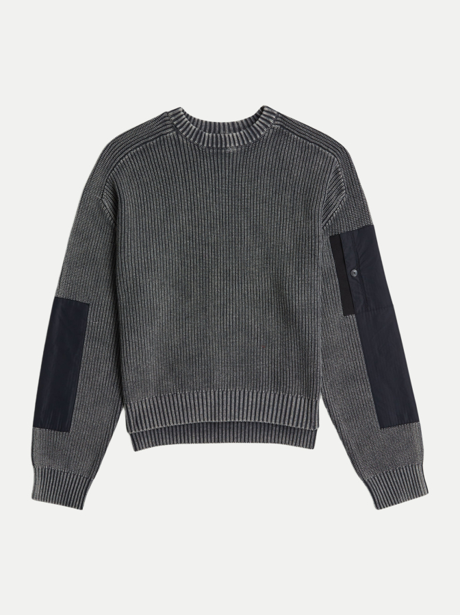 G-STAR RAW Grobstrickpullover mit Ärmel-Patches bei Robert Ley