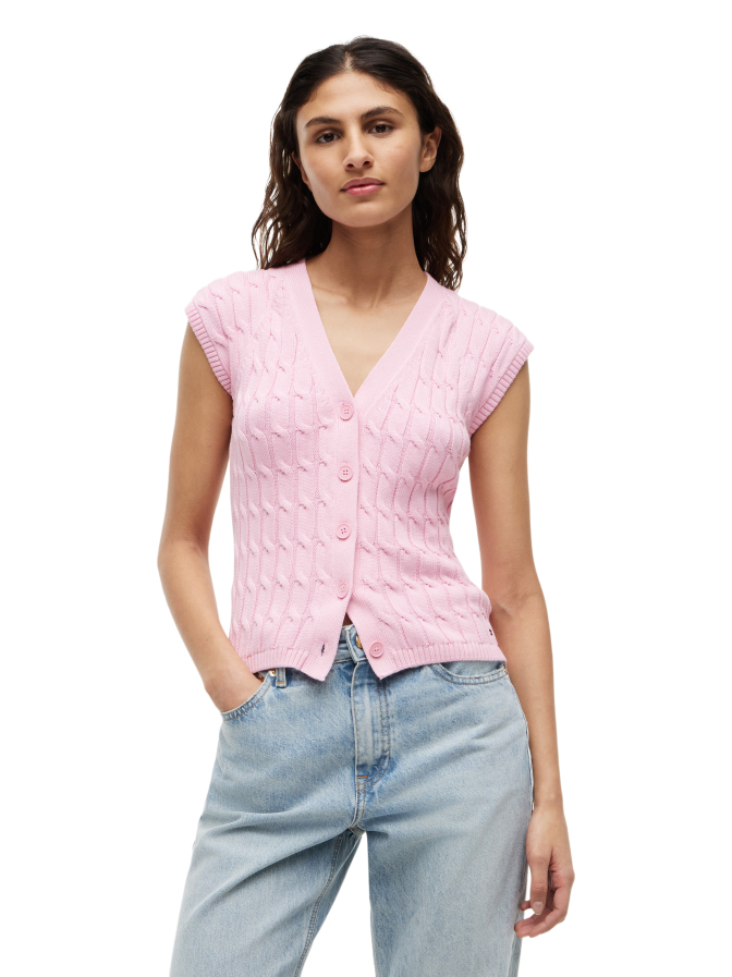 Tommy Hilfiger Strick Weste mit Zopfmuster bei Robert Ley