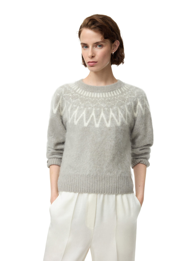 Soft Goat Kaschmirpullover mit Jacquardmuster bei Robert Ley