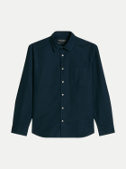 Marc O'Polo Hemd mit kleinem Karomuster 4131-Dark Navy bei Robert Ley