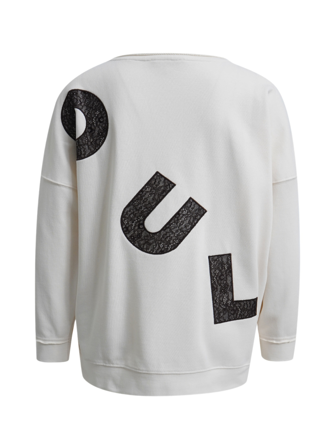 Smith & Soul Oversize Sweatshirt mit Schriftzug aus Spitze bei Robert Ley