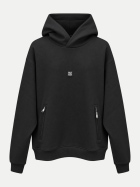 HUGO Hoodie Deryhood mit Logo-Patch 001-Black bei Robert Ley