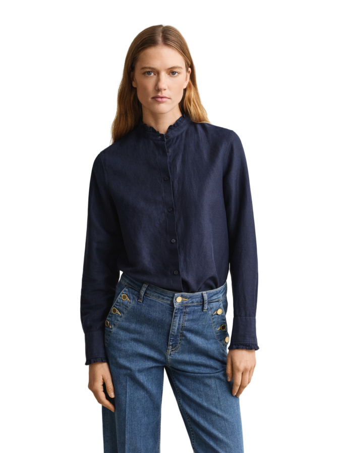 Gant Rüschenbluse aus Leinenmix bei Robert Ley