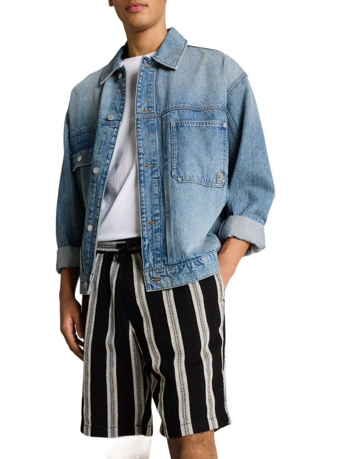 Tom Tailor Denim Relaxed- Fit Shorts mit Streifenmuster bei Robert Ley